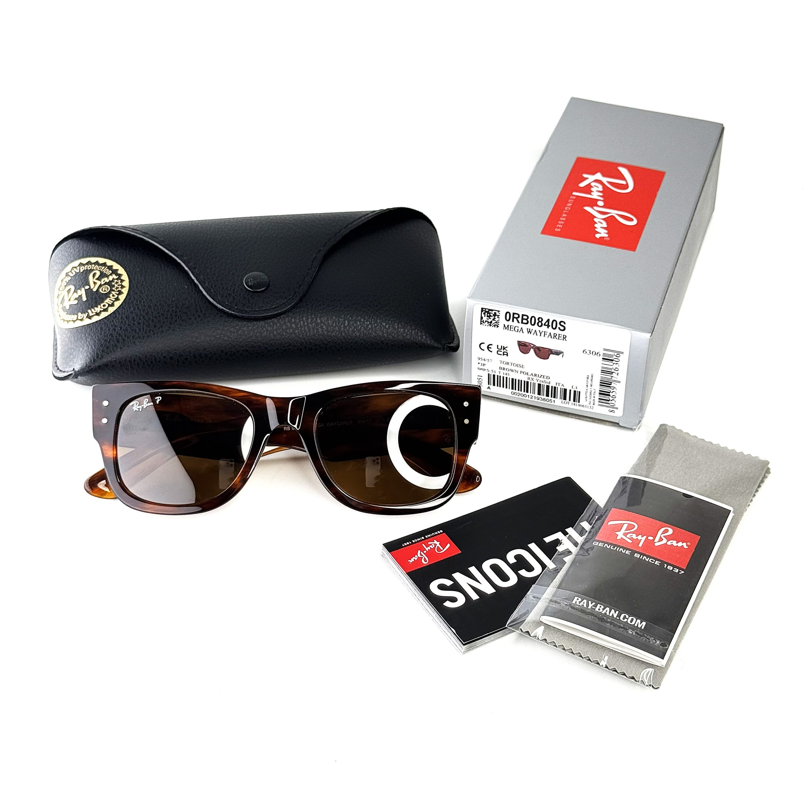 IMG_0291 عینک آفتابی ریبن مگا ویفرر اصل پلاریزه Ray-Ban RB0840S